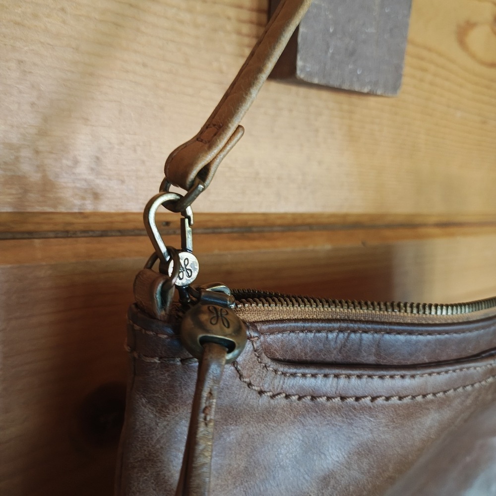 Hobo The Original Glazed Brown Leather Clutch Wristlet Bag ZA4 - Picture 2 of 12